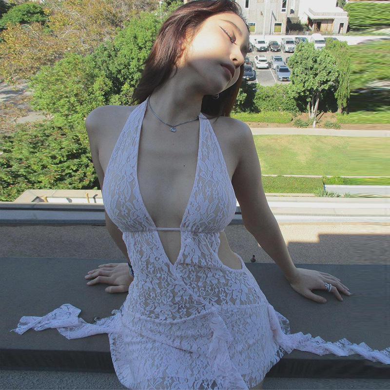 Freshdressy™ Hollow Backless Halter Mini Dress