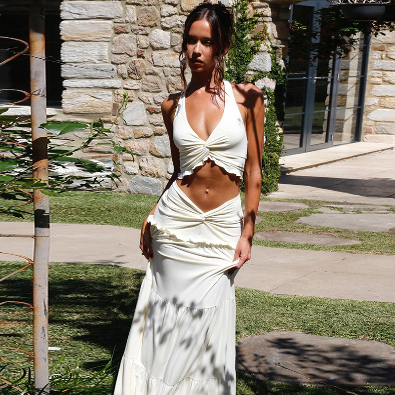 Freshdressy™ Flounce Halter Maxi Set