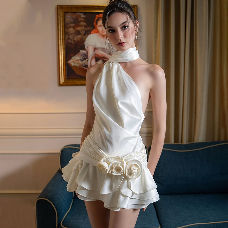 Freshdressy™ One Shoulder Satin Backless Dress