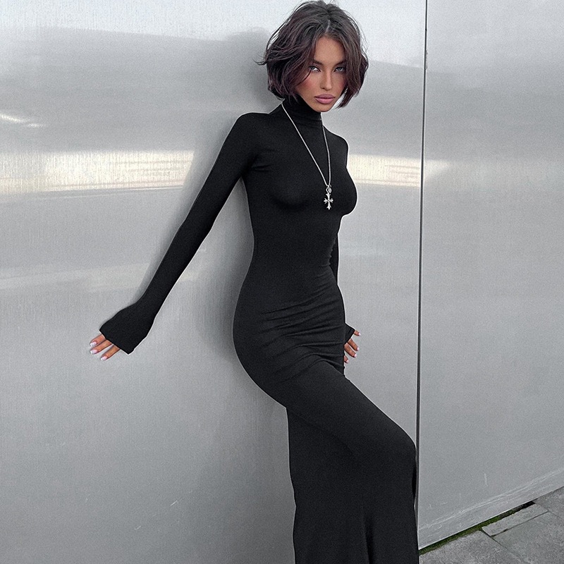 Freshdressy™ High Neck Slim Maxi Dress