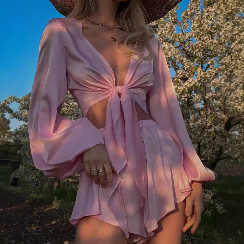 Freshdressy™ Strappy Slim Top Shorts Set