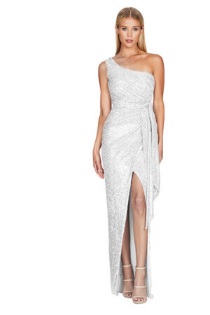 silvery white