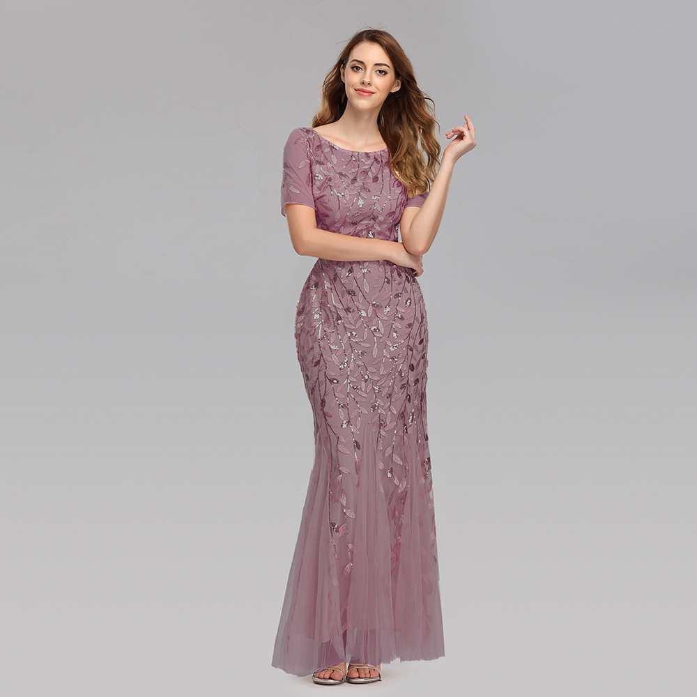 Freshdressy™ Floral Sequin-Embroidered Evening Gown | Elegant Mermaid Party Dress
