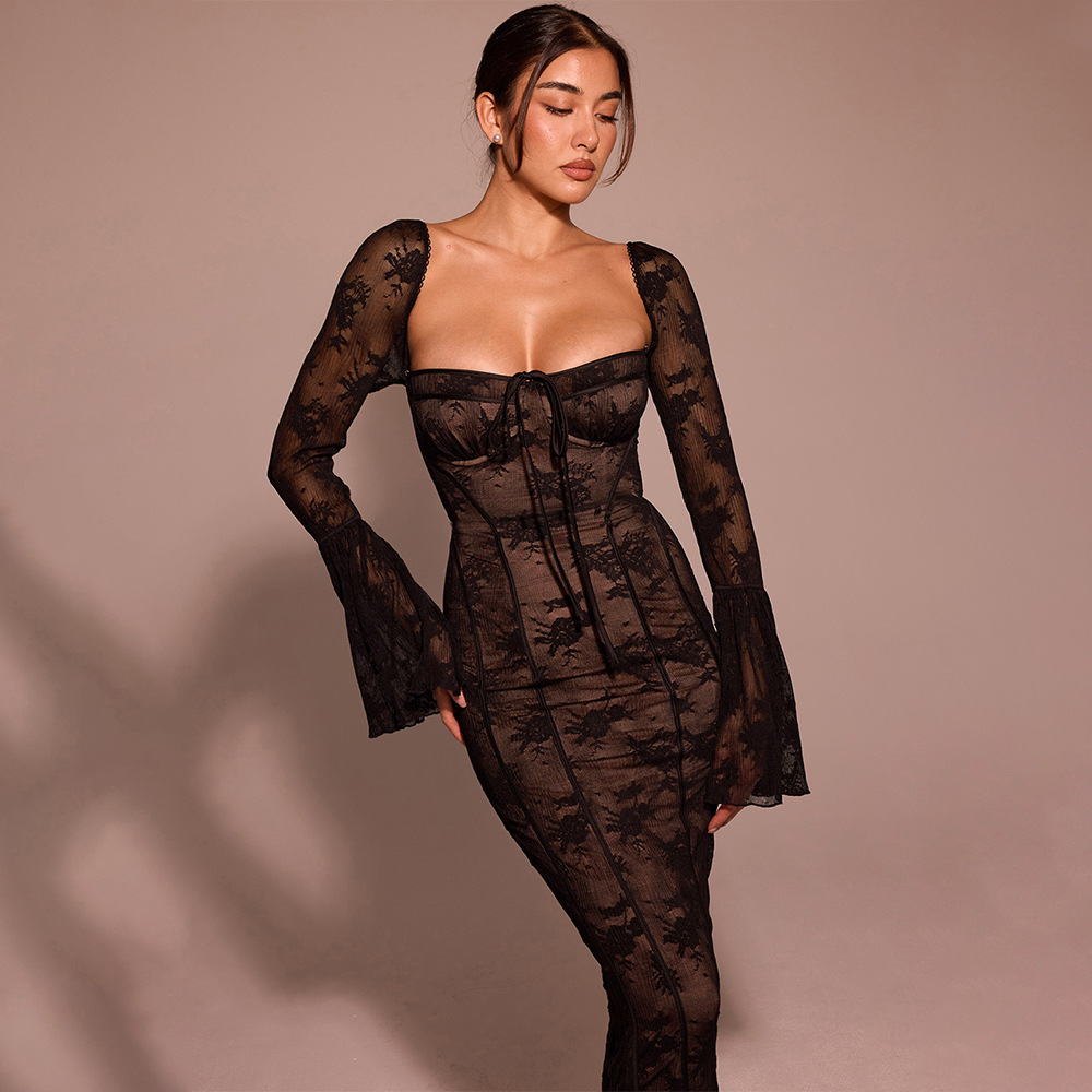 Freshdressy™ Lace Off Shoulder Backless Maxi Dress