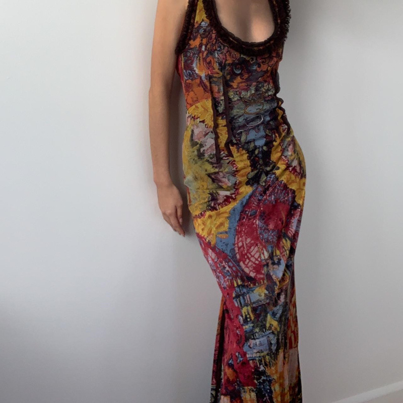Freshdressy™ Vintage Tie-Dye Floral Maxi Dress