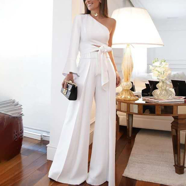 Freshdressy™ Floral One Shoulder Strappy Jumpsuit Set