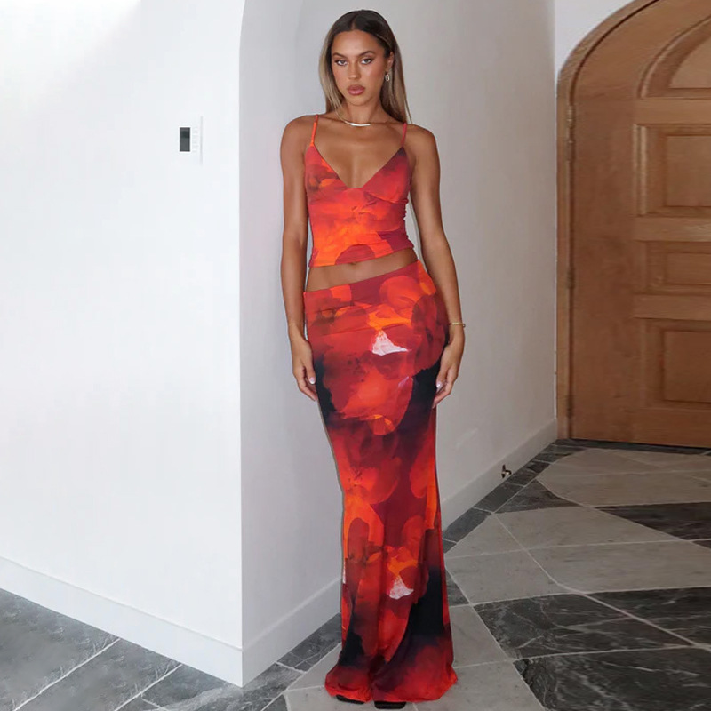 Freshdressy™ Floral Vest and Skirt Set